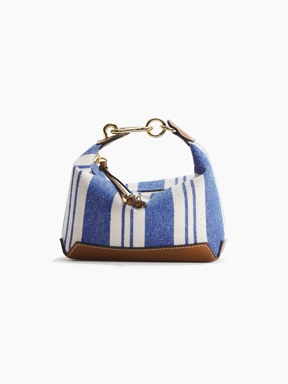 H&M Blue and White Striped Canvas Mini Bag